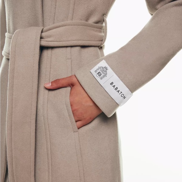 NWOT Babaton Connor Coat XXS Dovetail Taupe - Picture 3 of 10